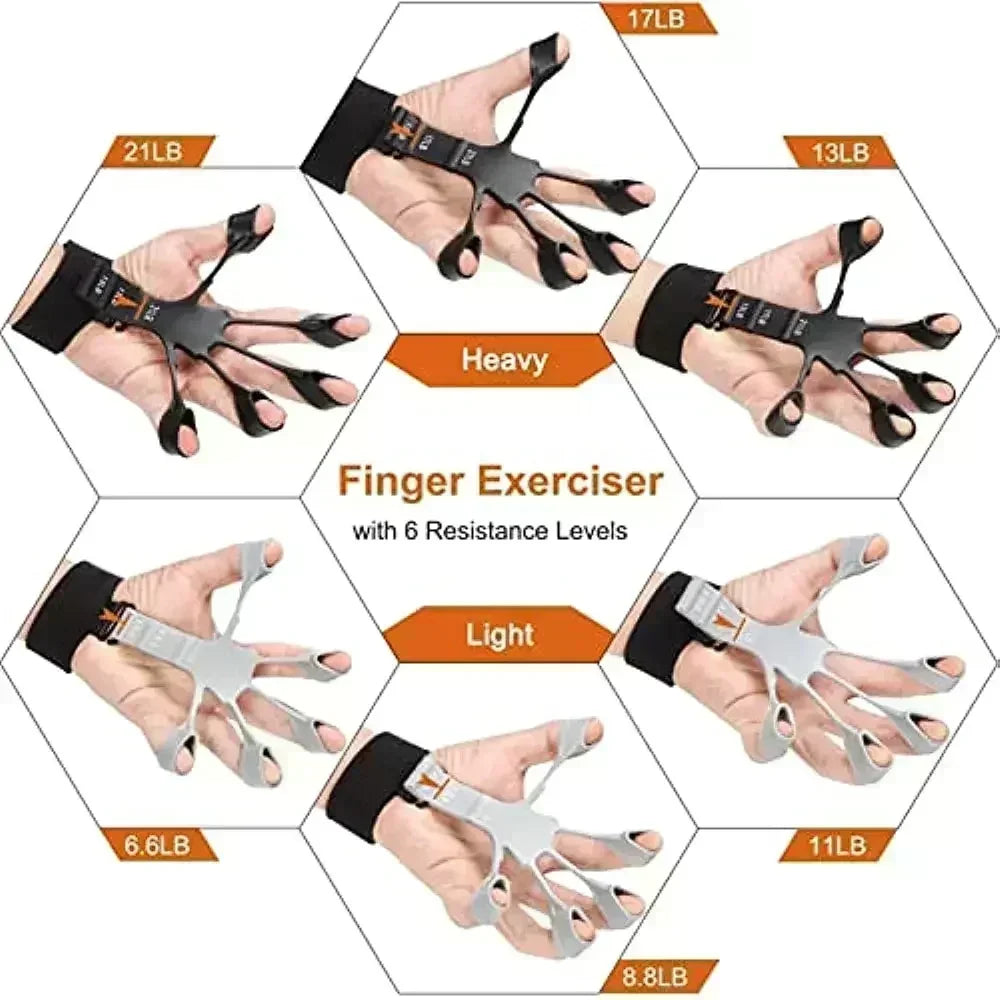 Silicone Finger Strengthener – 6-Level Gentle Hand Grip Trainer