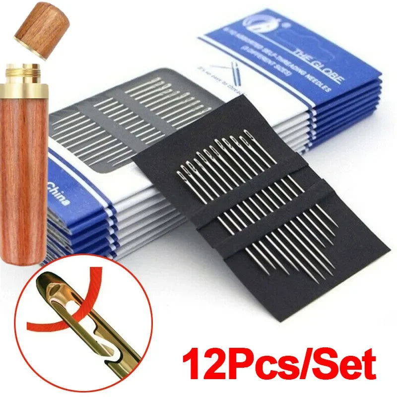 Blind Needle Set for Elderly – Easy Threading Sewing Needles (12–60pcs)