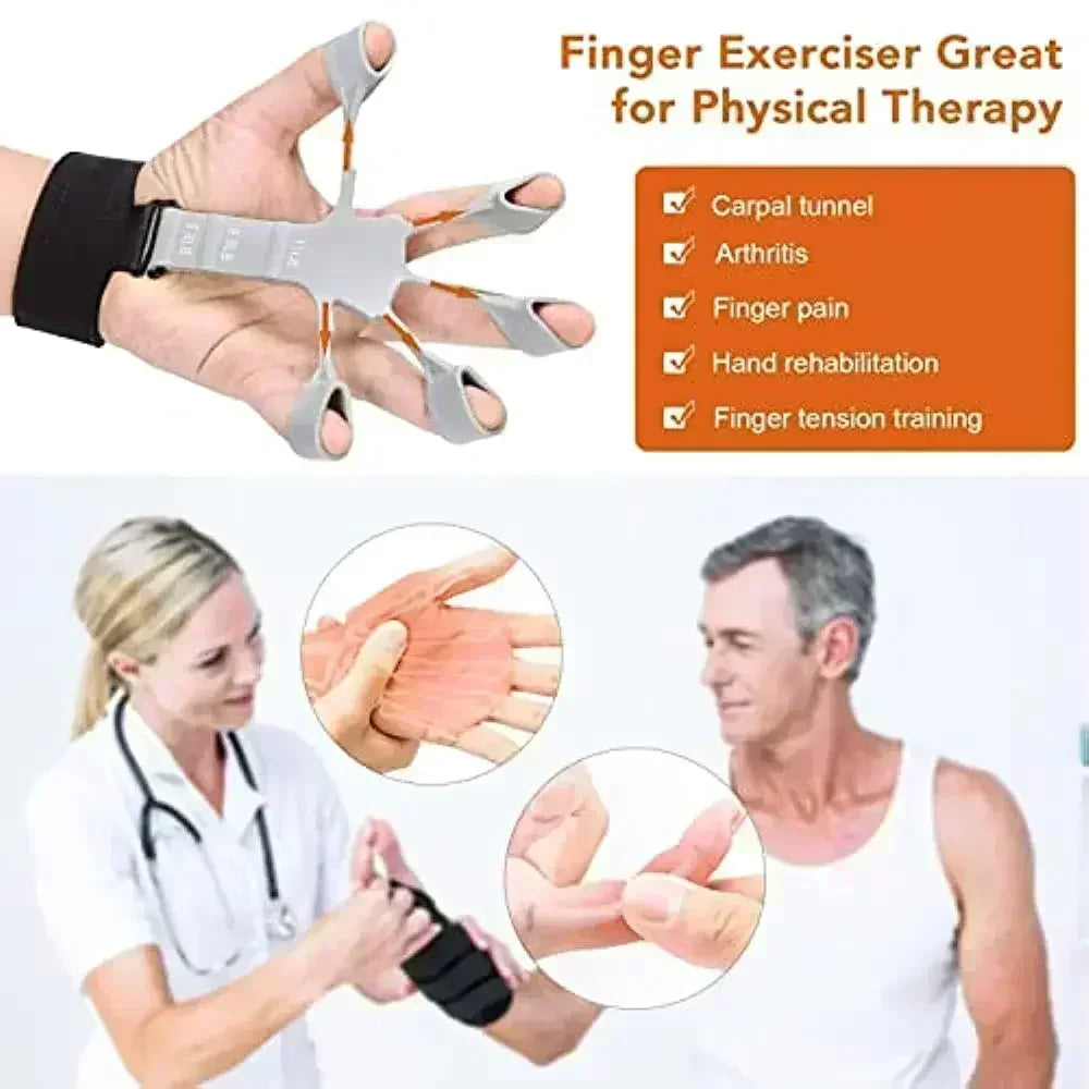 Silicone Finger Strengthener – 6-Level Gentle Hand Grip Trainer